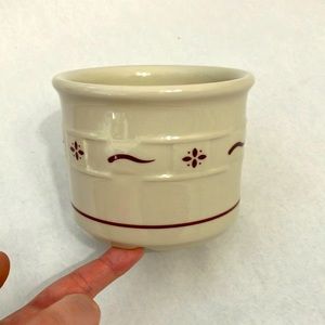 LONGABERGER SMALL CROCK - WOVEN TRADITIONS RED PATTERN